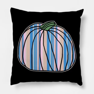 Halloween Horror Pumpkin Light Blue Pink Stripes Pillow