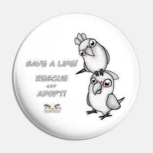 Save a Life!  Rescue & Adopt ~ Goffin's Cockatoo Pin