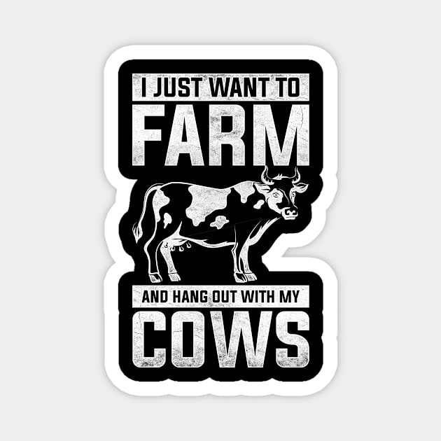 Farmer Retro Cows Magnet by shirtsyoulike