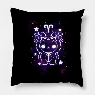 Aries kawaii zodiac sign Pillow