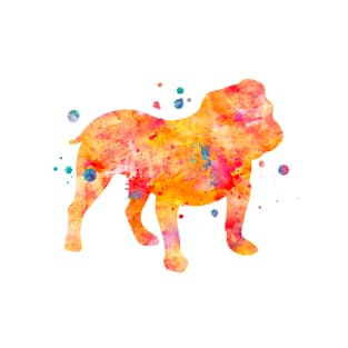 English Bulldog Watercolor Painting T-Shirt