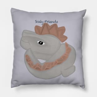 Simon the siilver Dino- The Scaly Friend's Collection Artwort By TheBlinkinBean Pillow