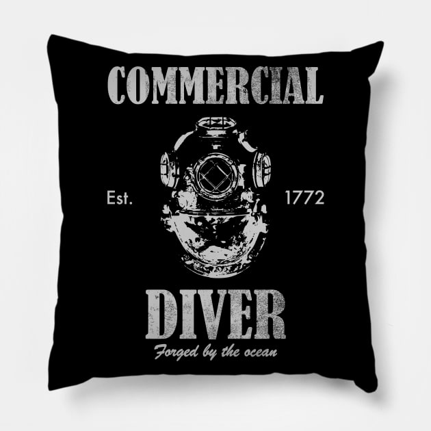 Commercial Diver (distressed) Pillow by TCP