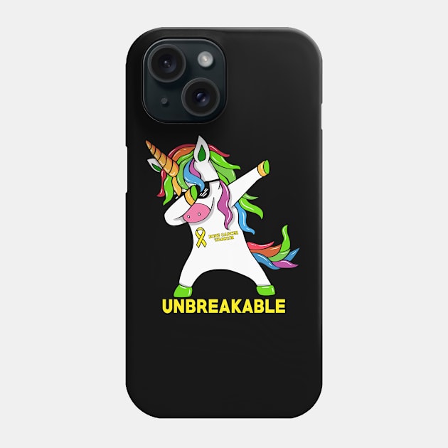 Bone Cancer Awareness Unicorn Warrior Phone Case by mateobarkley67