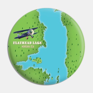 Flathead Lake Montana USA map Pin
