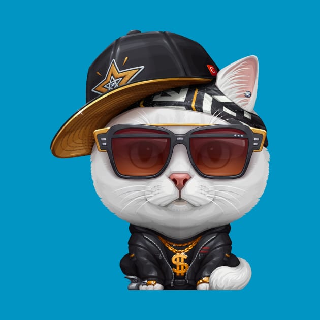 White Cat Hip-Hop Super Star by stonemask