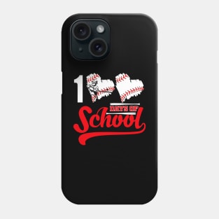 Baseball Hearts 100 Days of School Baseball Lovers Student Teacher Phone Case