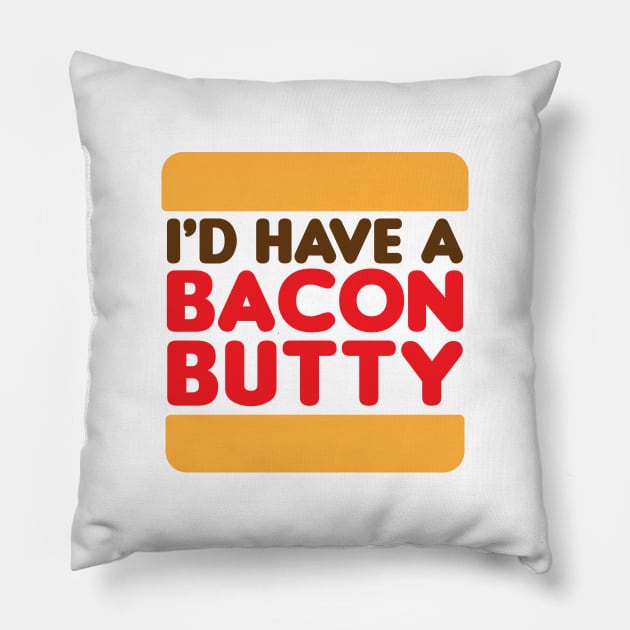 I'd Have a Bacon Butty  - Sandwich Design Pillow by jepegdesign