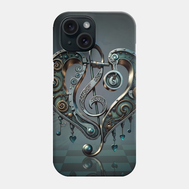 Elegant heart with clef in steampunk style. Phone Case by Nicky2342