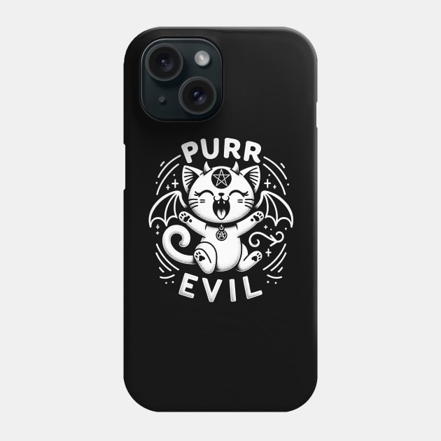 Pure Evil Cute Occult Satanic Cat Phone Case by Tshirt Samurai