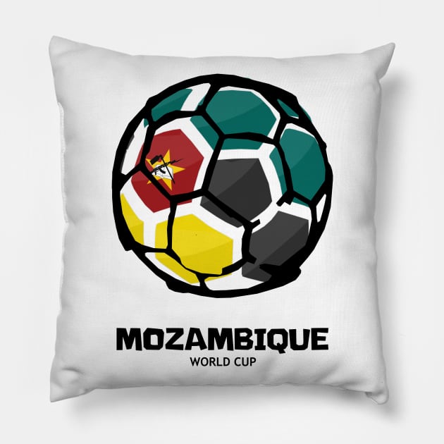 Mozambique Football Country Flag Pillow by KewaleeTee