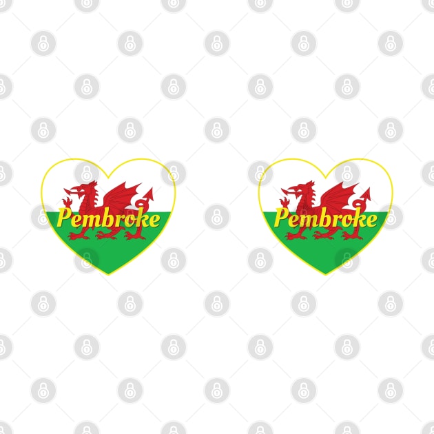 Pembroke Wales UK Wales Flag Heart by DPattonPD