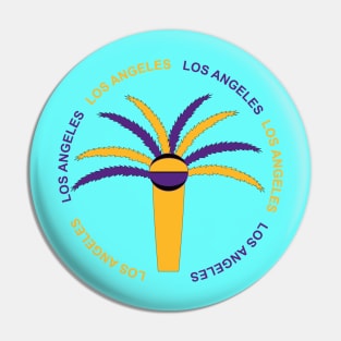 Palm tree with yellow purple ball Pin