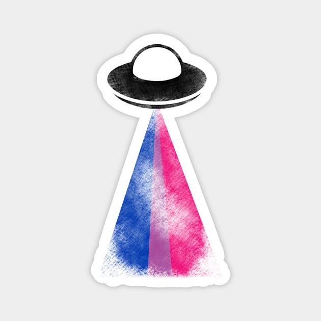 Gaylien Bisexual Pride UFO Magnet by cactuscrust