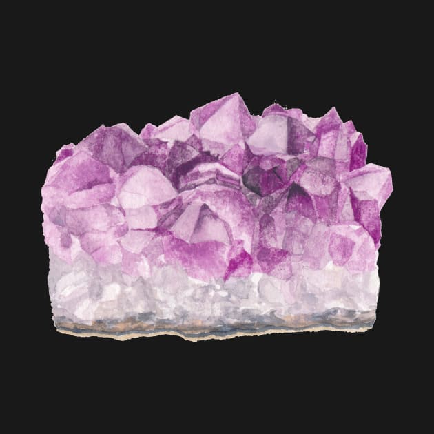 Amethyst Watercolour Painting by Flowering Words