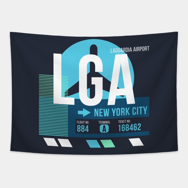 New York (LGA) Airport // Sunset Baggage Tag Tapestry by Now Boarding