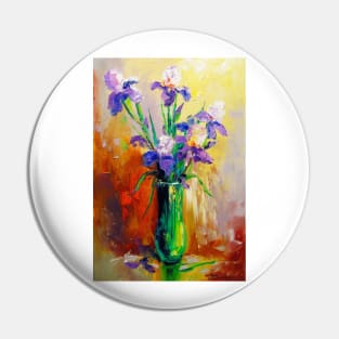 Bouquet of irises in a vase Pin