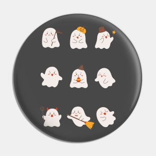 Boo-tiful Haunts Cute Playful Halloween Ghosts Pin