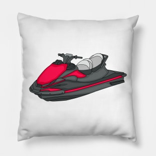 Jet ski cartoon illustration Pillow