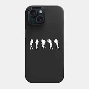 Urusei Yatsura Lum white sillhouettes dancing Phone Case