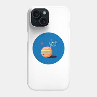 Fallen Jupiter Moons – pattern orange on blue Phone Case