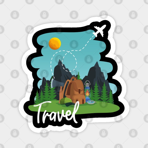 Travel addict love Explore the world summer design holidays vacation Magnet by BoogieCreates