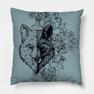 Lineart Wolf Pillow