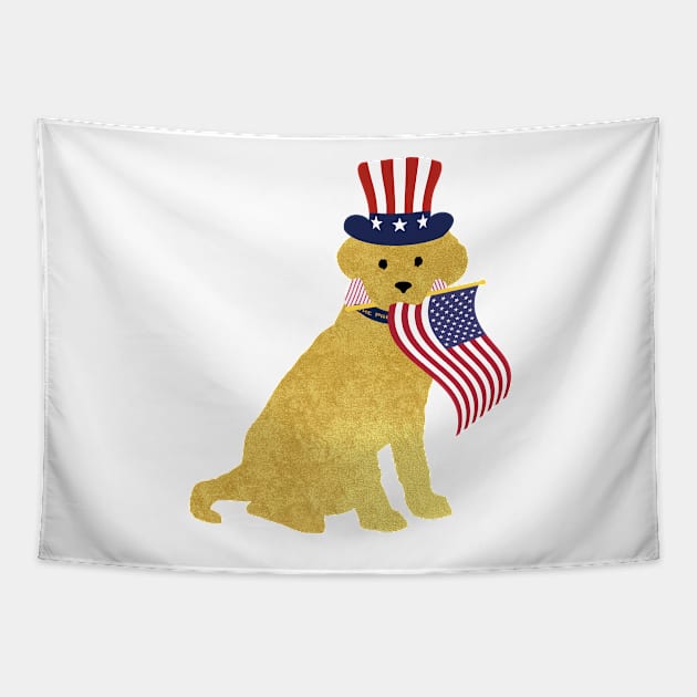 Preppy Patriotic Yellow Lab Tapestry by emrdesigns