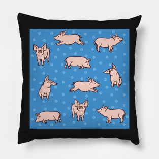 Blue Sky Pigs Pillow