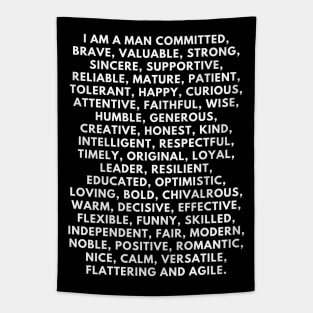 I am a man: 50 positive affirmations Tapestry
