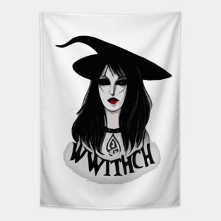 Scary Witch Halloween Design Tapestry