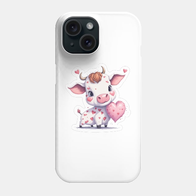 Minimal Cute Baby Cow Phone Case by Imagination Gallery