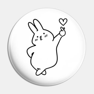 Cute Bunny | Korean Finger Heart Design | Kawaii Gifts | Handmade Illustrations by Atelier Serakara Pin