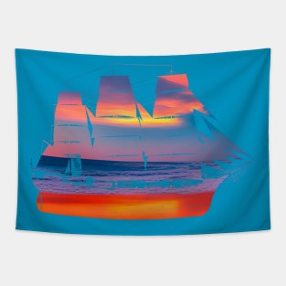 Sunset yacht Tapestry