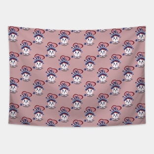 Cute Pink-Blue Mushrooms Tapestry