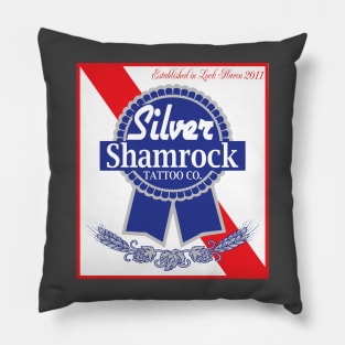 Silver Shamrock Tattoo Company PBR logo Pillow