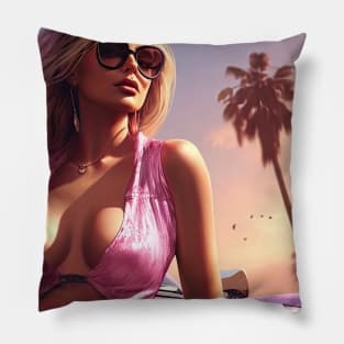 Postcard from Los Santos 9 Pillow