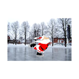 Iceskating Santa T-Shirt