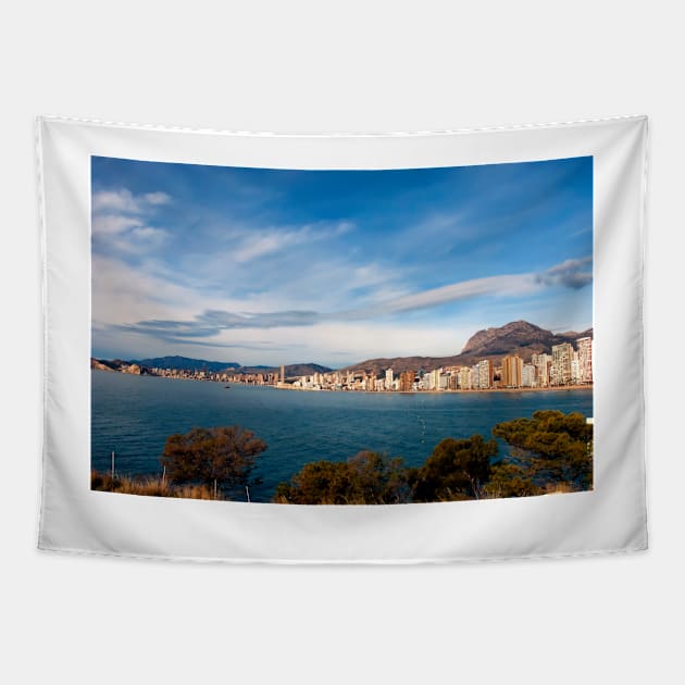 Benidorm Levante Beach Costa Blanca Spain Tapestry by AndyEvansPhotos