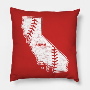 Vintage California Home Baseball Mom Baseball Lover Distressed Pillow