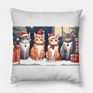 Cute xmas cats Pillow