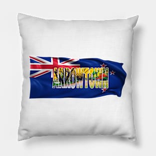 ARROWTOWN - Autumn New Zealand with Flag Pillow