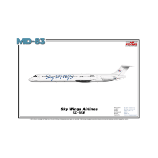 McDonnell Douglas MD-83 - Sky Wings Airlines (Art Print) T-Shirt