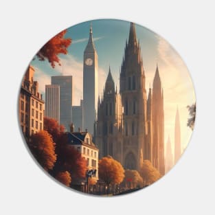 Autumn Vibes: Cityscape Painted in Fall's Finest Colors Pin