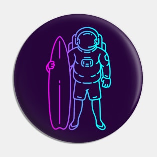 Surfing Astronaut Pin