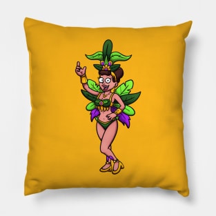 Female Brazilian Carnival Dancer Pillow