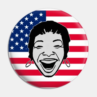 black girl in american flag Pin