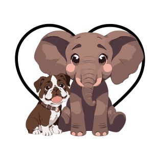 Elephant and Dog Friends T-Shirt