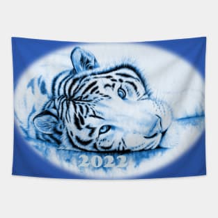 Blue water tiger - a symbol of 2022 Tapestry