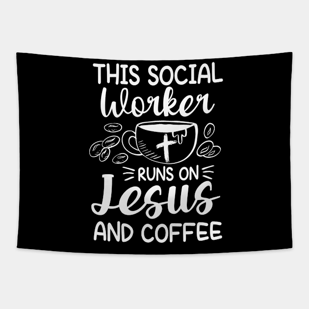 This Social Worker Runs On Jesus and Coffee Tapestry by AngelBeez29